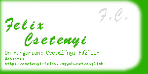 felix csetenyi business card